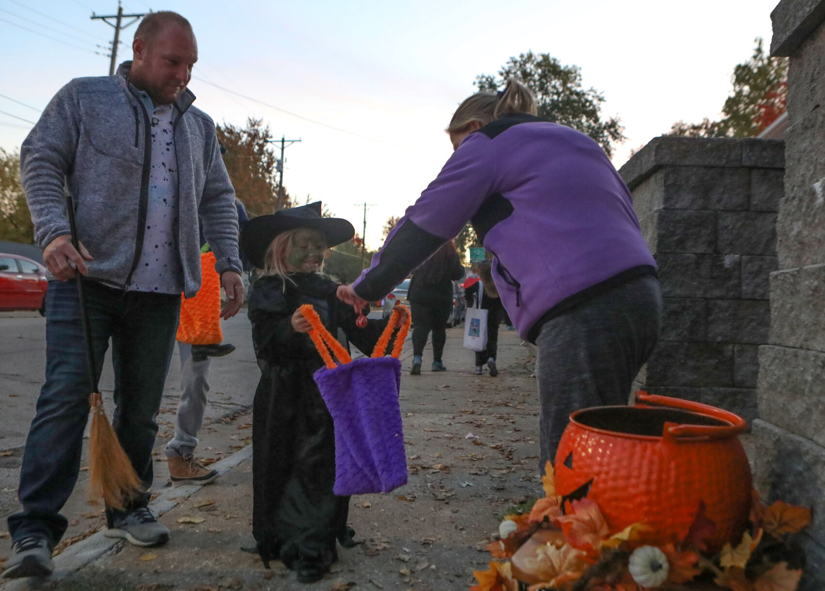 Hazel Hubenthal lifts her candy bag